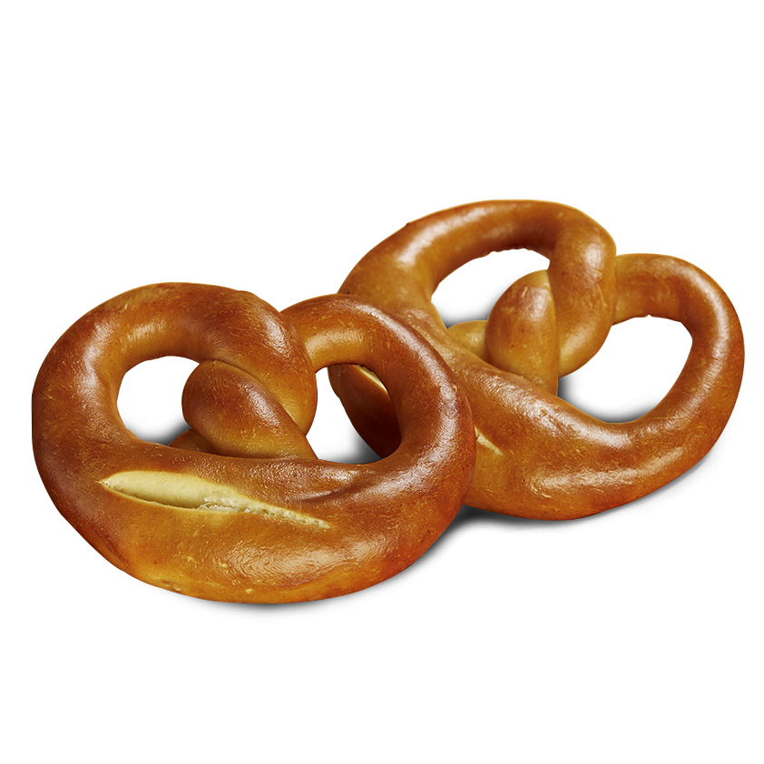 Zwei glutenfreie Poensgen Laugenbrezeln