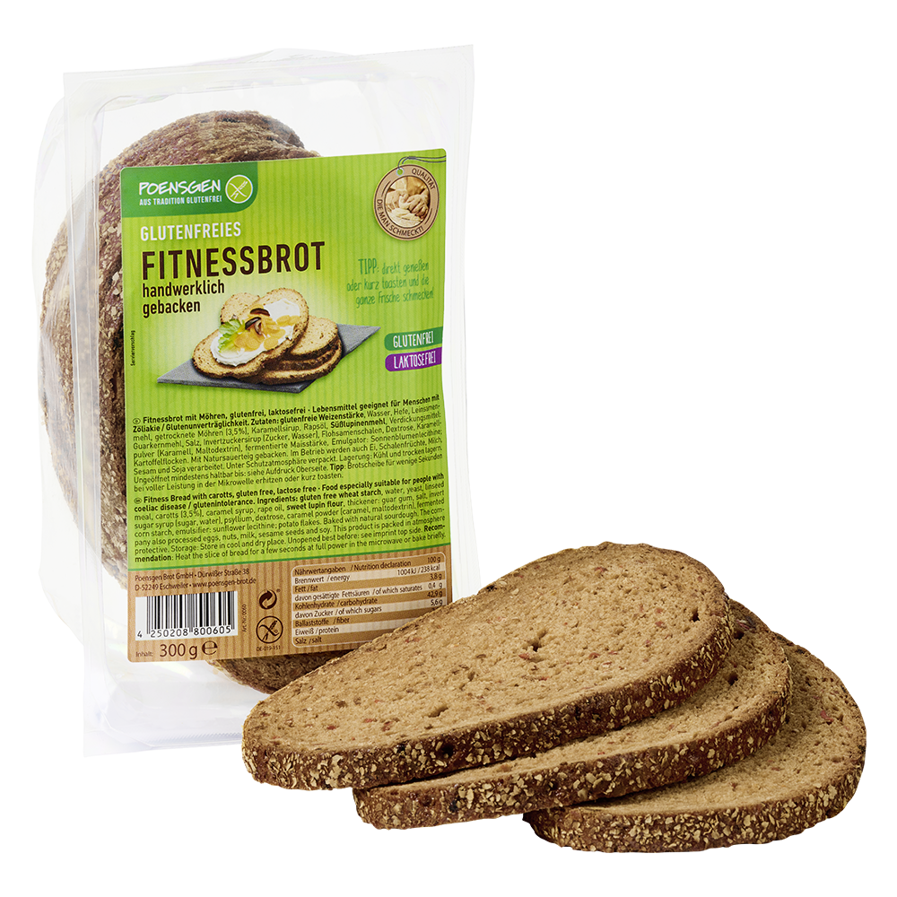 Fitnessbrot mit Möhren 300g, glutenfrei / laktosefrei