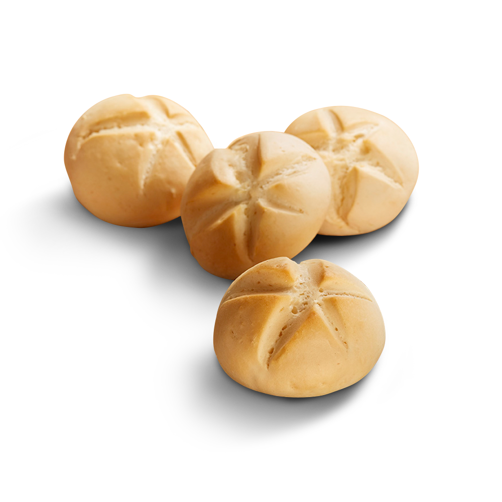 4 runde glutenfreie, laktosefreie Poensgen Brötchen