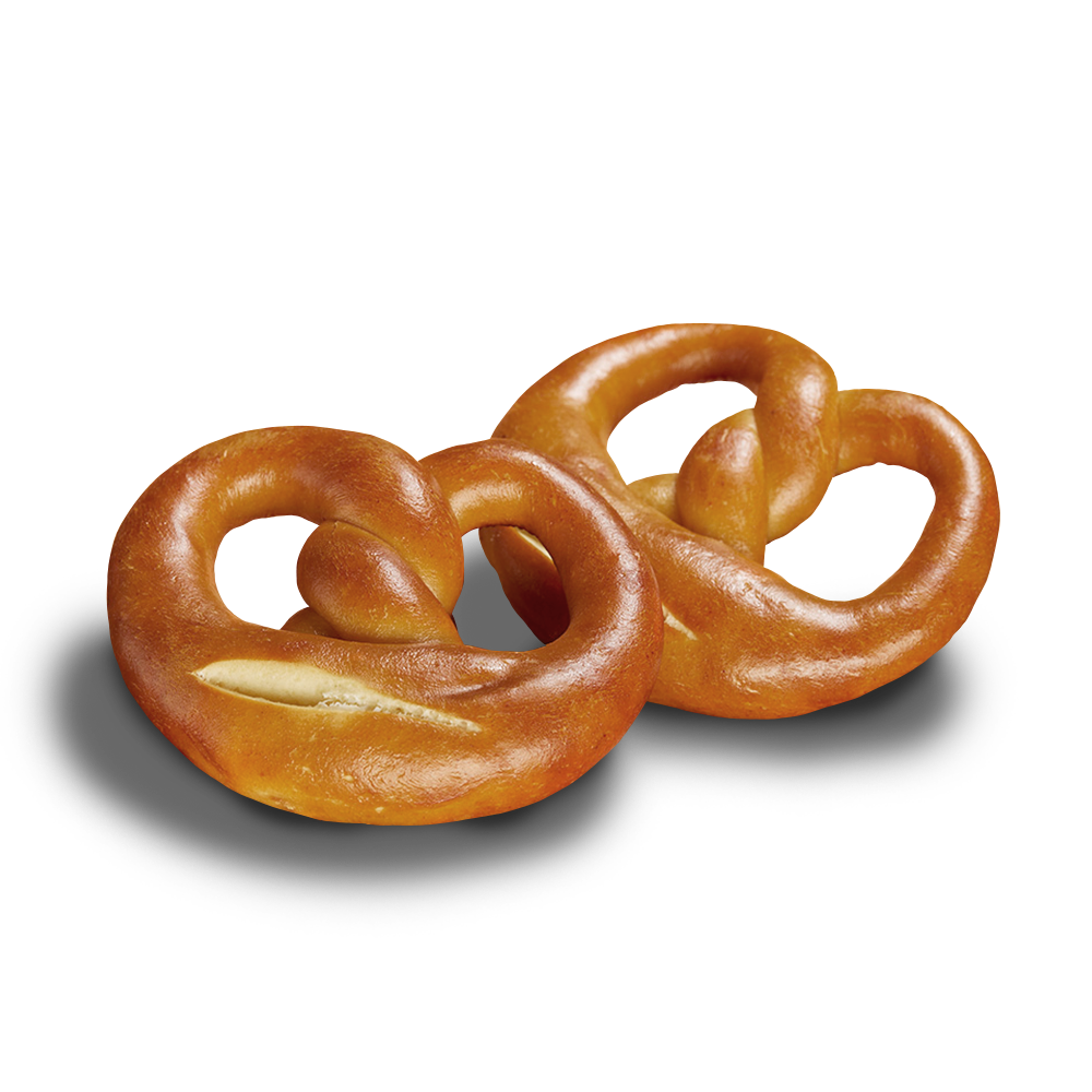 Zwei glutenfreie Poensgen Laugenbrezeln