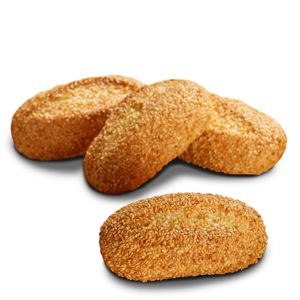 4 ovale glutenfreie, laktosefreie Sesambrötchen