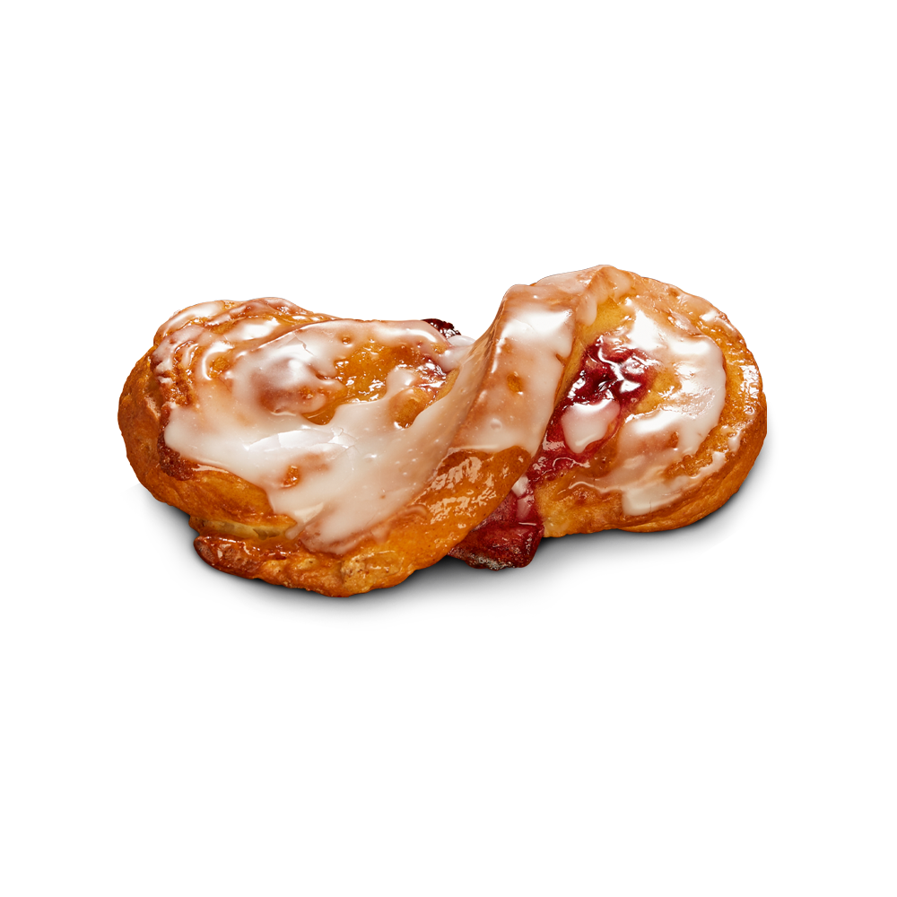 Glutenfreier, schleifeiförmiger Kirschstritzel mit Zuckerguss